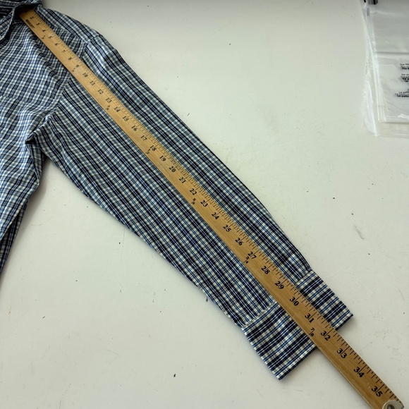 J. Crew Performance Slim Untucked Blue Yellow Plaid Button Down Shirt LARGE NWT - Picture 7 of 9